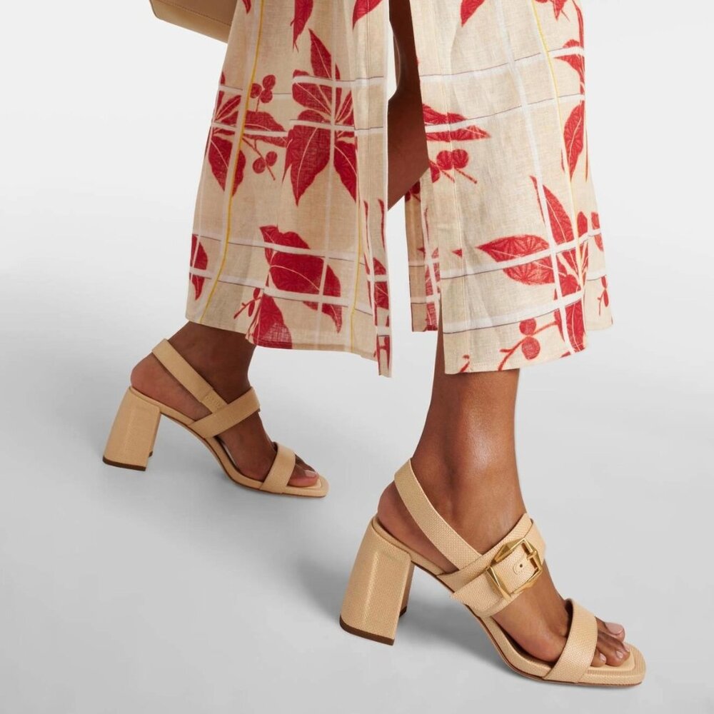NEW Jimmy Choo Hawke 70 Block Heel Sandals in Natural/Gold sizes 35.5, 37.5 $895 - Picture 4 of 16
